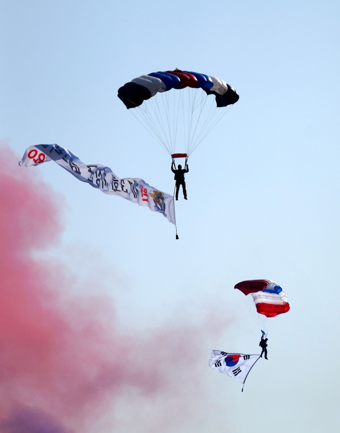 계룡군문화축제 고공강하